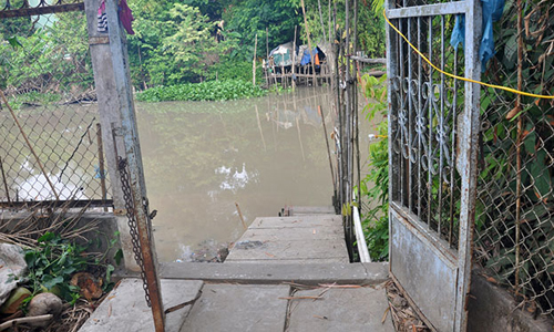 Hiện trường nơi xảy ra vụ tai nạn đuối nước thương tâm khiến 3 chị em mồ côi thiệt mạng ở An Giang