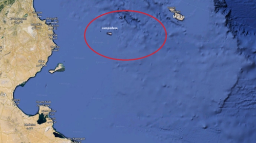 Khu vực nơi xảy ra vụ tai nạn tàu thuyền kinh hoàng trên Địa Trung Hải
