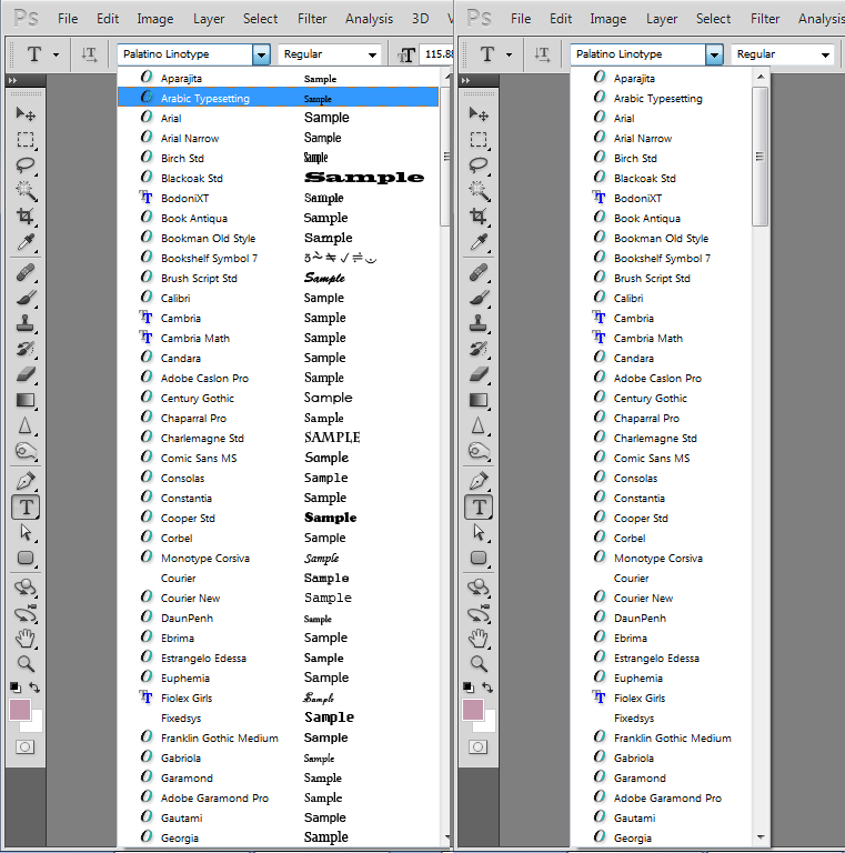 tắt chế độ coi Font chữ demo trong Photoshop là 1 cách đơn giản để cải thiện năng suất làm việc