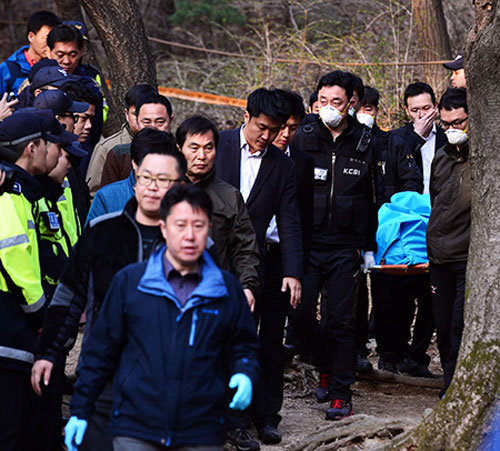 Hiện trường nơi phát hiện thi thể cựu Chủ tịch tập đoàn Keangnam
