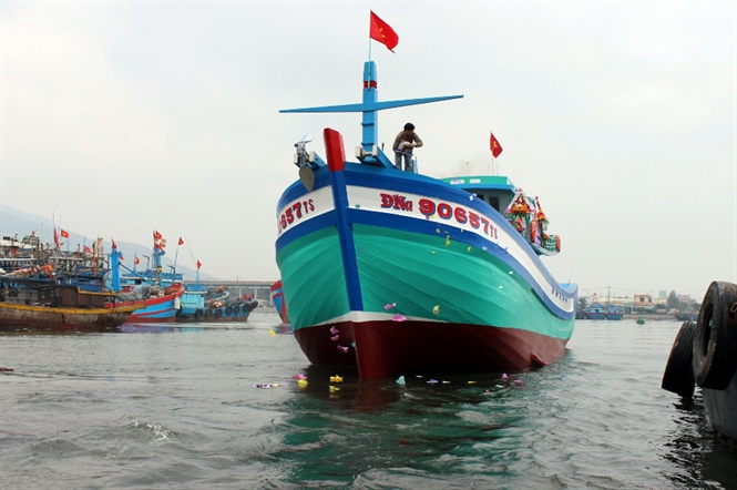 Tàu cá mới thay thế cho tàu cá từng bị Trung Quốc đâm chìm ở Hoàng Sa đã chính thức hạ thủy