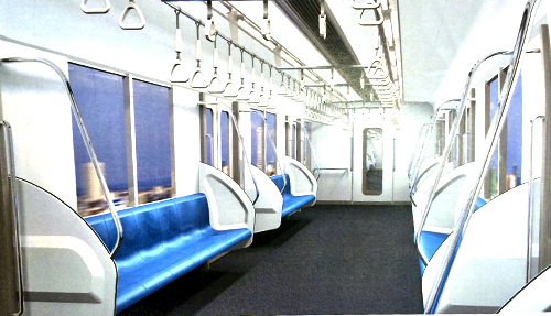 Nội thất bên trong tàu điện ngầm TP.HCM được thiết kế hiện đại, tiện dụng cho hành khách
