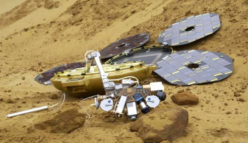 Hình ảnh dự kiến của tàu Beagle 2 sau khi hạ cánh thành công trên bề mặt Sao Hỏa