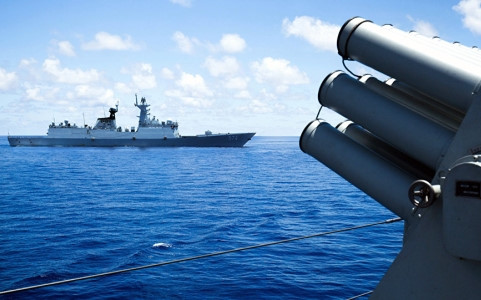Hải quân Trung Quốc tập trận ở Biển Đông. Ảnh AFP