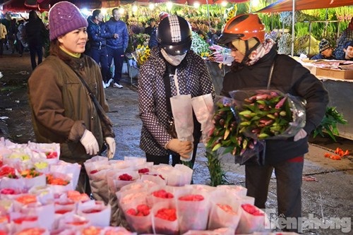 Thị trường hoa Tết 2016: Dân Hà Thành ‘chen chúc’ đi mua hoa
