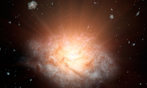 W2246-0526 sẽ không còn là thiên hà sáng nhất. Ảnh minh họa: Science News