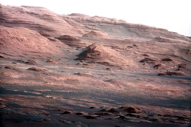 Bề mặt cằn cỗi của sao Hỏa có thể đã từng có sinh vật sống. Ảnh Mirror