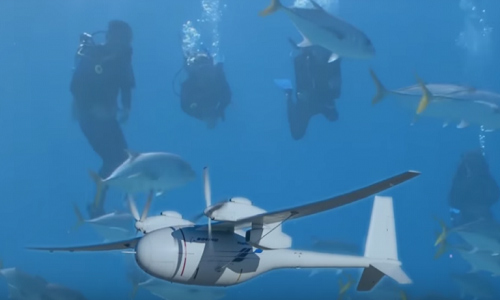 hãng Boeing đã đưa ra hình ảnh máy bay không người lái lai tàu ngầm dưới nước
