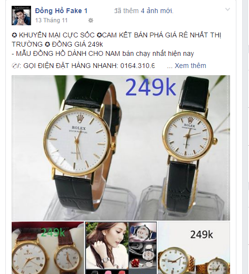 Đồng hồ fake 1 nhưng giá chỉ 249 nghìn, thực chất là fake thứ... n