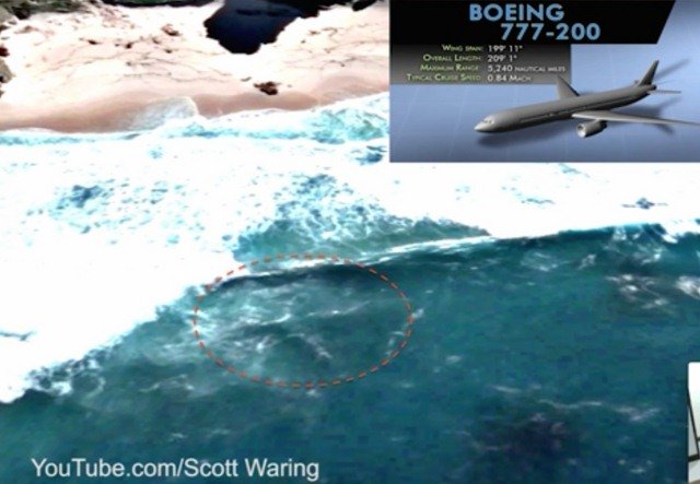 Hình ảnh nghi ngờ là chiếc máy bay Malaysia xấu số khiến những người theo dõi việc tìm kiếm máy bay MH370 xôn xao