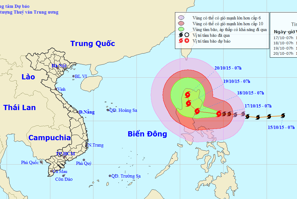 Theo tin bão mới nhất, siêu bão Koppu (cơn bão số 5) sẽ đổ bộ Philippines vào đêm nay 17/10