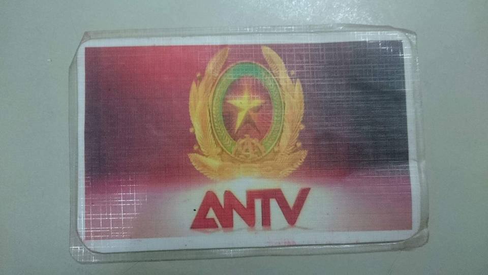 Mặt trước chiếc thẻ của Truyền hình ANTV mà đối tượng Ngô Quang Vũ làm giả