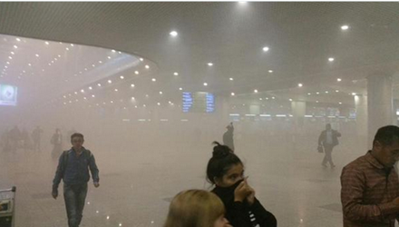 Khói xuất hiện tại sân bay quốc tế Domodedovo