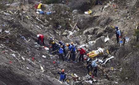 Hiện trường vụ rơi máy bay của hãng Germanwings