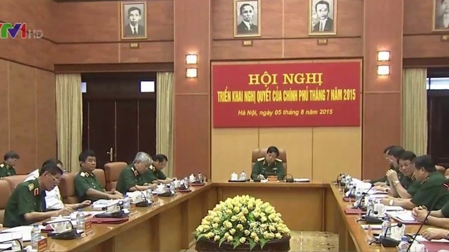 Bộ Quốc phòng triển khai Nghị quyết của Chính phủ tháng 7/2015
