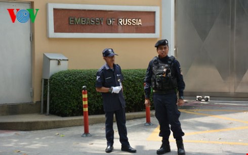 Đại sứ quán Nga tại Bangkok ngày 5/12- địa điểm an ninh Thái Lan tăng cường bảo vệ