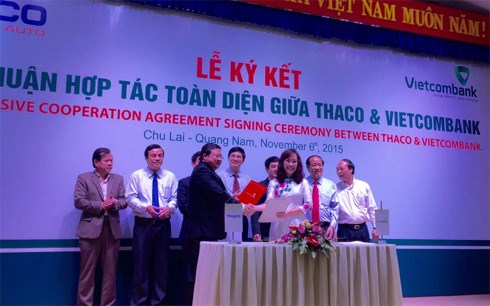 Lễ ký kết thoả thuận hợp tác toàn diện giữa Thaco và Vietcombank