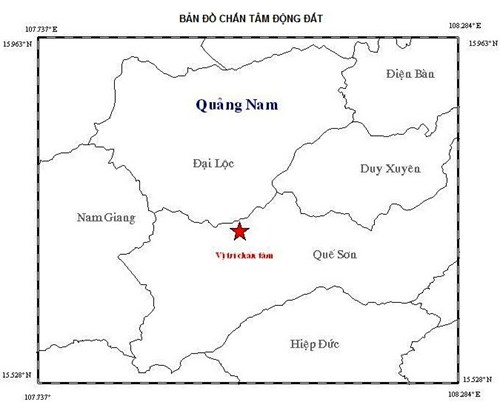 Tin tức mới cập nhật hôm nay ngày 16/5/2015 cho biết trận động đất 2,5 độ richter xảy ra tại Quế Sơn