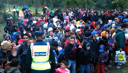 Hàng chục nghìn di dân đã kéo tới Hungary từ Croatia để tiếp tục hành trình tới Tây Âu