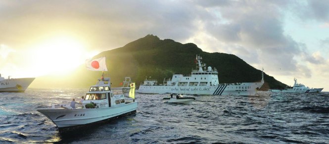Tàu Nhật và Trung Quốc vờn nhau trên biển Hoa Đông