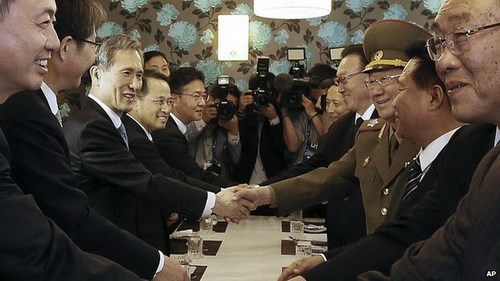 Một cuộc đàm phán giữa quan chức 2 miền Triều Tiên hồi tháng 10.2014
