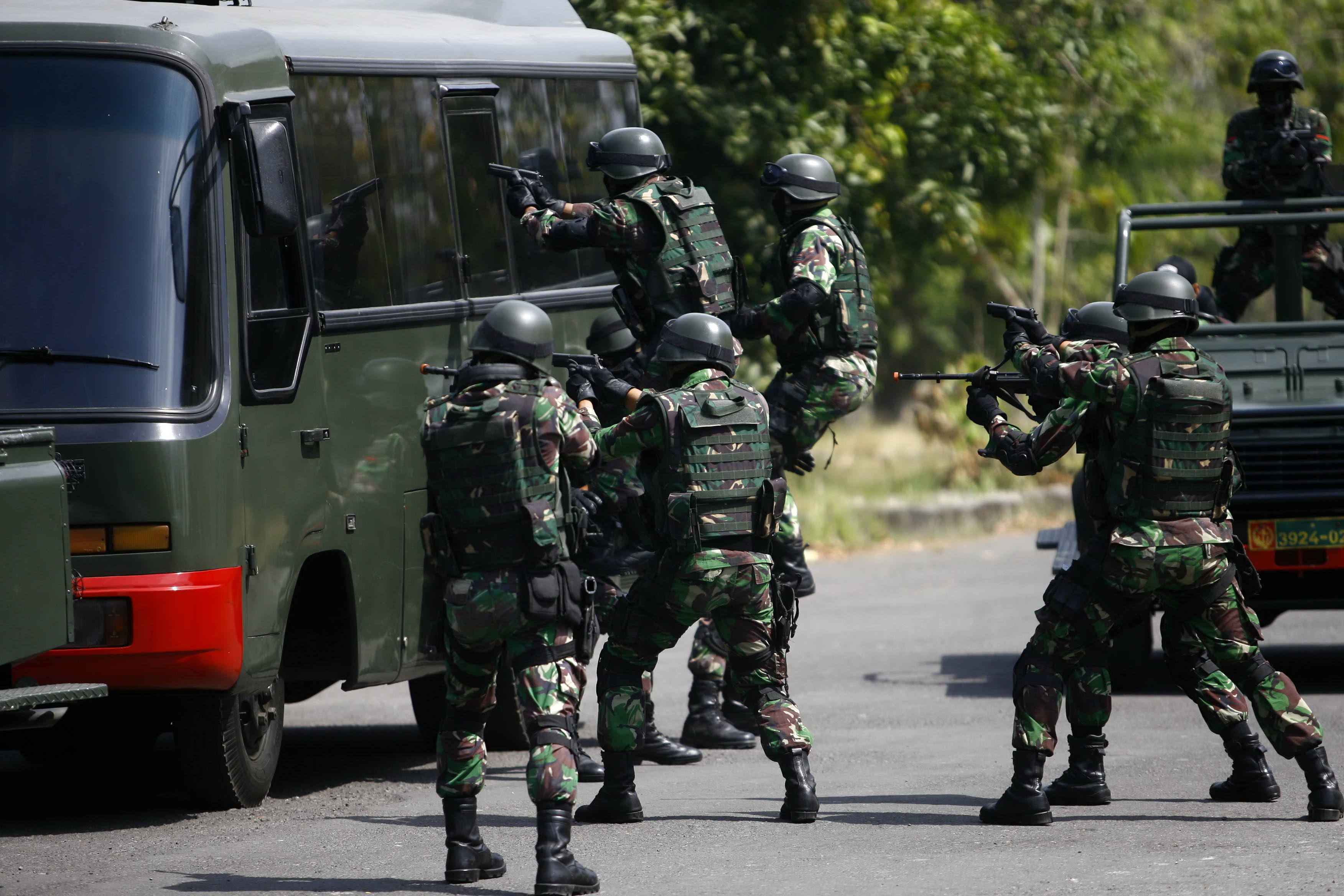 Đặc nhiệm Indonesia diễn tập chống bắt cóc con tin