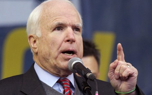John McCain - một trong các nghị sĩ Mỹ quyết liệt nhất trong việc chống Trung Quốc bành trướng trên Biển Đông