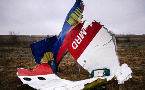 Một mảnh vỡ của máy bay MH17 rơi ở miền Đông Ukraine 