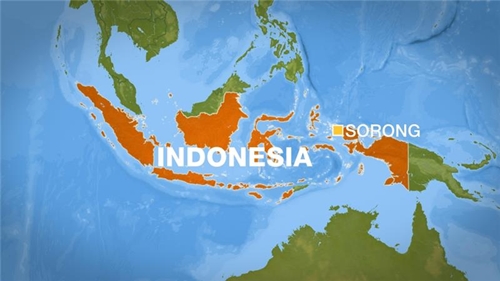 Vị trí động đất xảy ra ở Indonesia