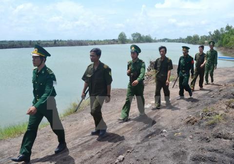 Tuần tra biên giới Việt Nam-Campuchia ở tỉnh Kiên Giang