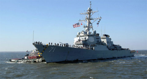 Một tàu chiến và vài máy bay quân sự Mỹ gần như đã đâm vào tàu chiến của hải quân Iran trong khi đang tuần tra ở Vịnh Aden