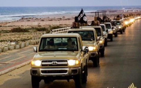 Phiến quân IS phô trương thanh thế trên những chiếc xe bán tải của Toyota