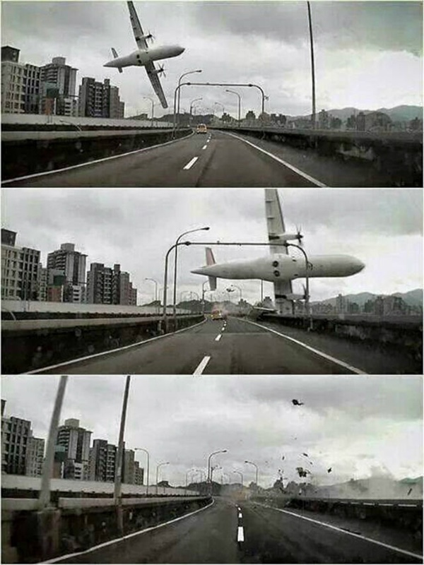 Cảnh máy bay rơi xuống được camera ghi lại