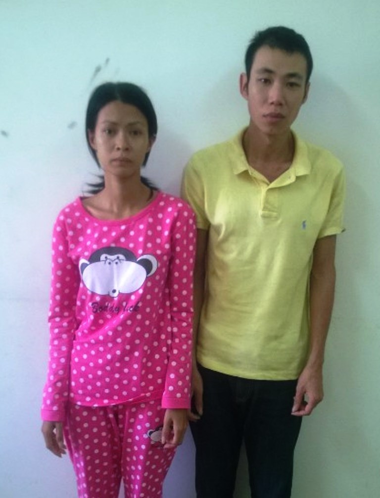 2 vợ chồng Chung Lương Hoàng Mi và Trần Huy Hào lúc bị bắt