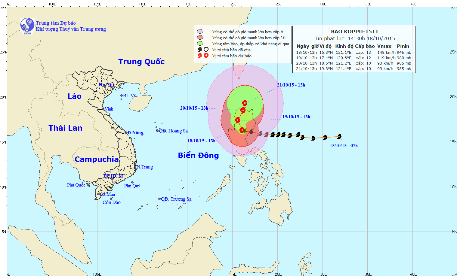 Tin mới nhất về siêu bão Koppu: Giật cấp 16, biển Đông động mạnh