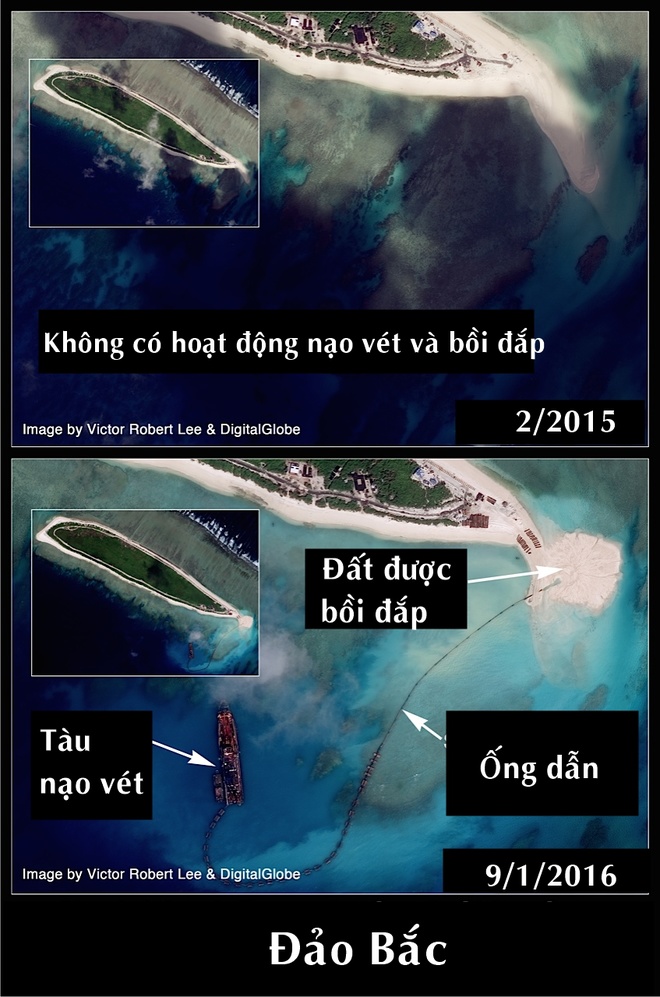 Trung Quốc tăng cường các hoạt động xây dựng trái phép ở đảo Bắc thuộc chủ quyền của Biển Đông Việt Nam