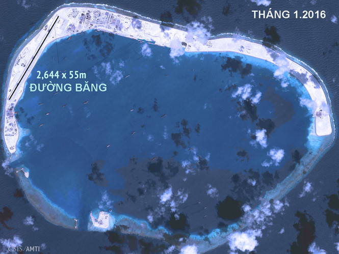 Trung Quốc được cho là sắp hoàn thành 2 đường băng trái phép nữa ở Biển Đông