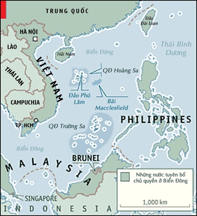 Vị trí đảo Phú Lâm thuộc quần đảo Hoàng Sa của Việt Nam trên Biển Đông