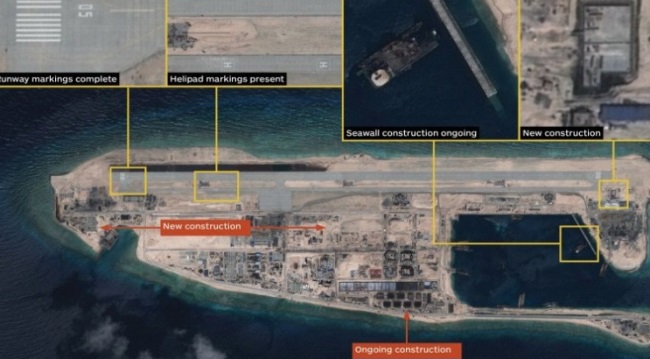 Báo Mỹ lo ngại việc Trung Quốc hoàn thành đường băng trên Đá Chữ Thập sẽ khiến tình hình Biển Đông thêm phức tạp