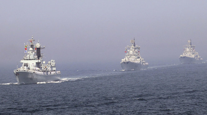 Các tàu chiến Trung Quốc đã rời cảng ở Hải Nam, bắt đầu cuộc tập trận trên Biển Đông.