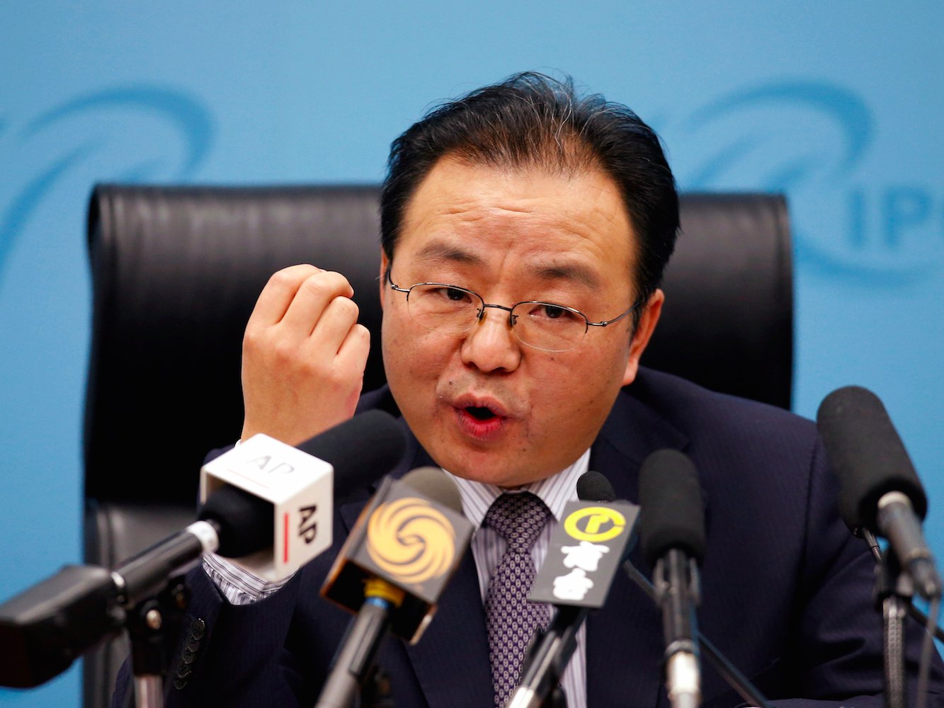Nhà ngoại giao Trung Quốc Ouyang Yujing phát biểu về tình hình Biển Đông hiện nay tại Bắc Kinh ngày 6/5