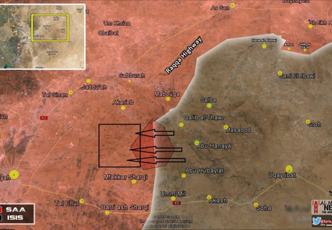 Bản đồ chiến sự tại khu vực quận Al-Salamiyah