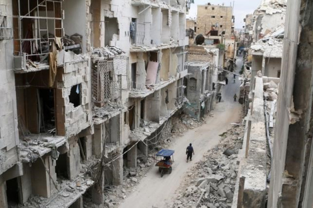Cảnh hoang tàn ở thành phố Aleppo, theo tình hình chiến sự Syria mới nhất 