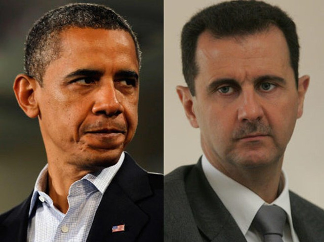 Tổng thống Mỹ Barack Obama (trái) và nhà lãnh đạo Syria Bashar al-Assad