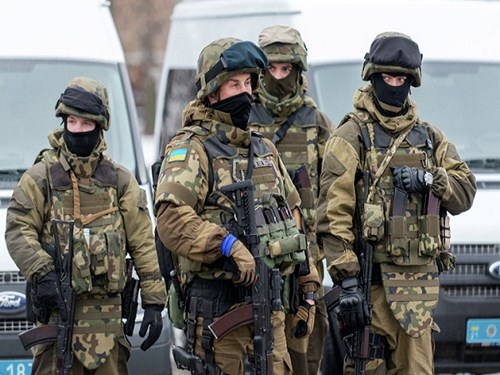 Binh lính thuộc lực lượng vệ binh quốc gia Ukraine
