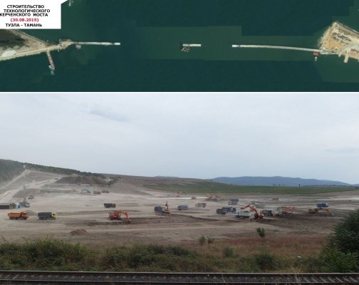 Hình ảnh về việc Nga xây dựng cầu và khởi công xây dựng nhà máy điện ỏ Crimea