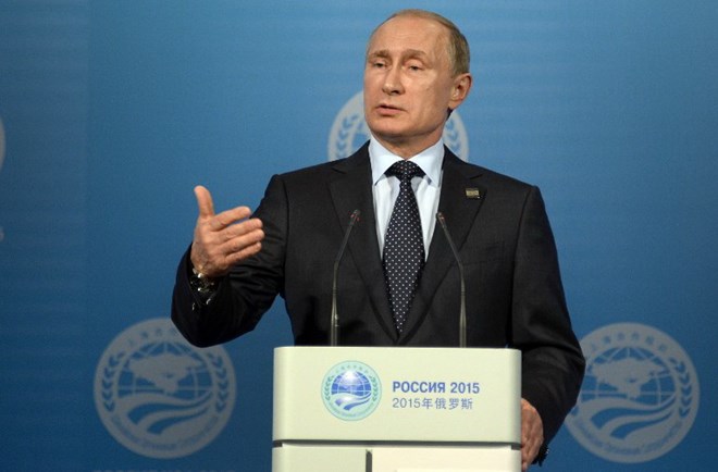 Tổng thống Nga Vladimir Putin trong một cuộc họp tại Crimea hôm 17/8