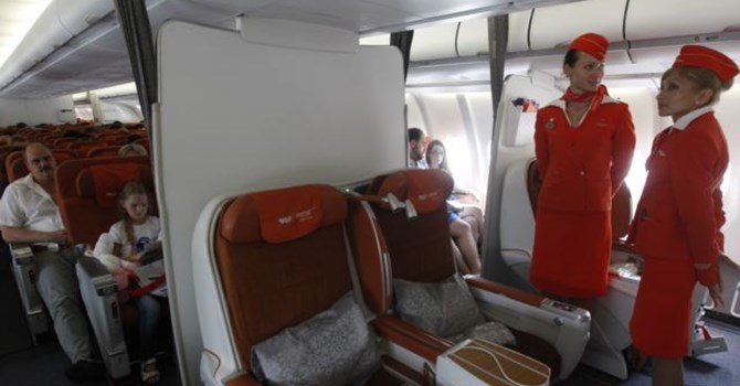 Hành khách ngồi trên một chuyến bay của hãng hàng không Aeroflot