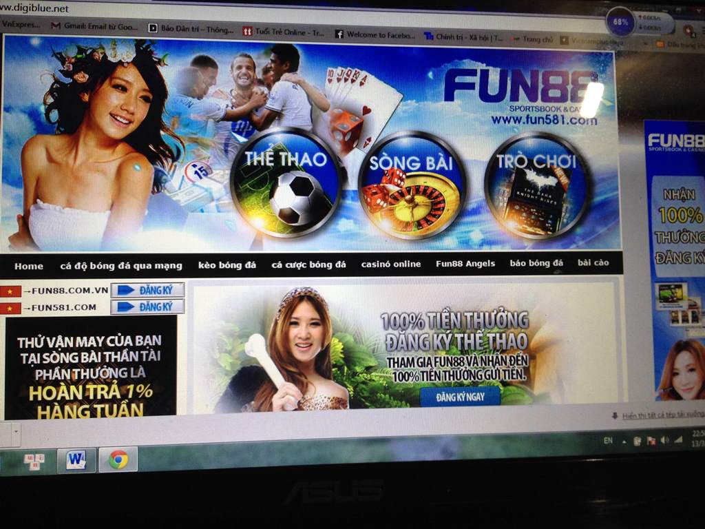 Trang mạng đánh bạc trực tuyến Fun88 có máy chủ đặt tại Anh