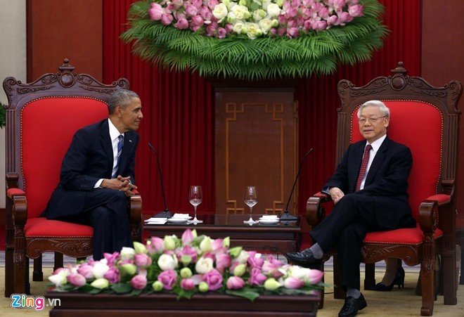 Tổng thống Obama gặp gỡ Tổng Bí thư Nguyễn Phú Trọng vào chiều ngày 23/5